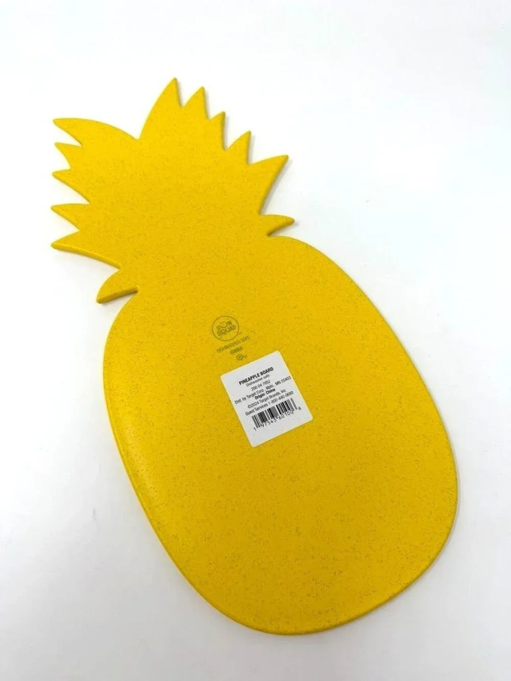 Target Sun Squad Figural Pineapple Serving Cutting Board Yellow Summer Camping